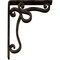 Ekena Millwork Orleans Wrought Iron Bracket, (Triple center brace), Antiqued Brass 2"W x 7 1/2"D x 10"H BKTM02X07X10TOLABS - alternate 2
